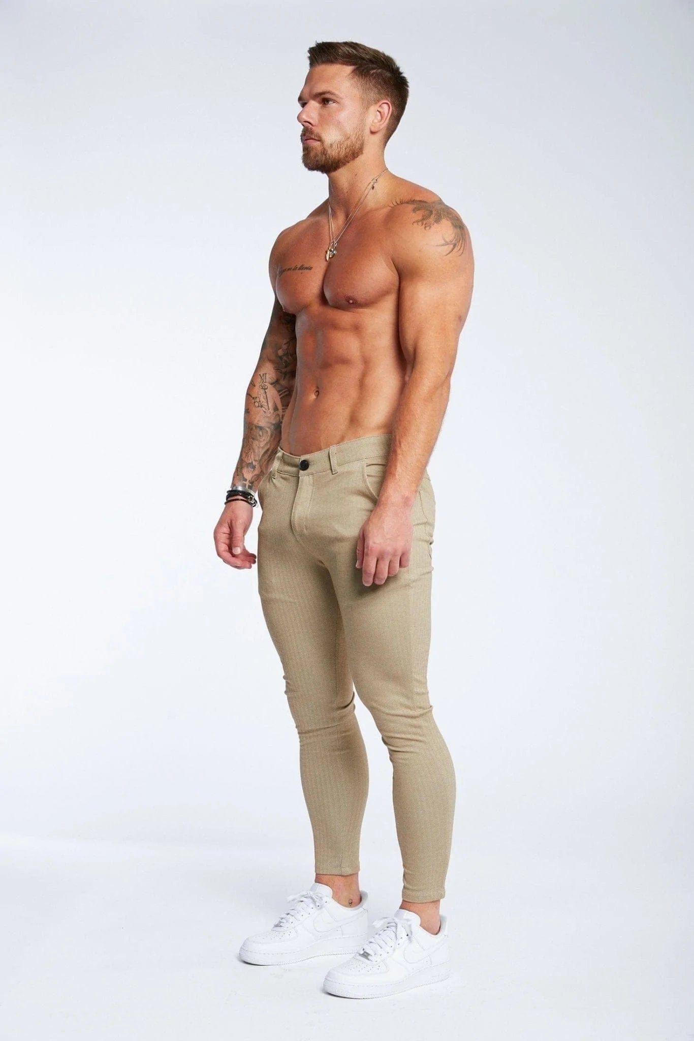 Legend London Trousers Spray on Trousers in Beige