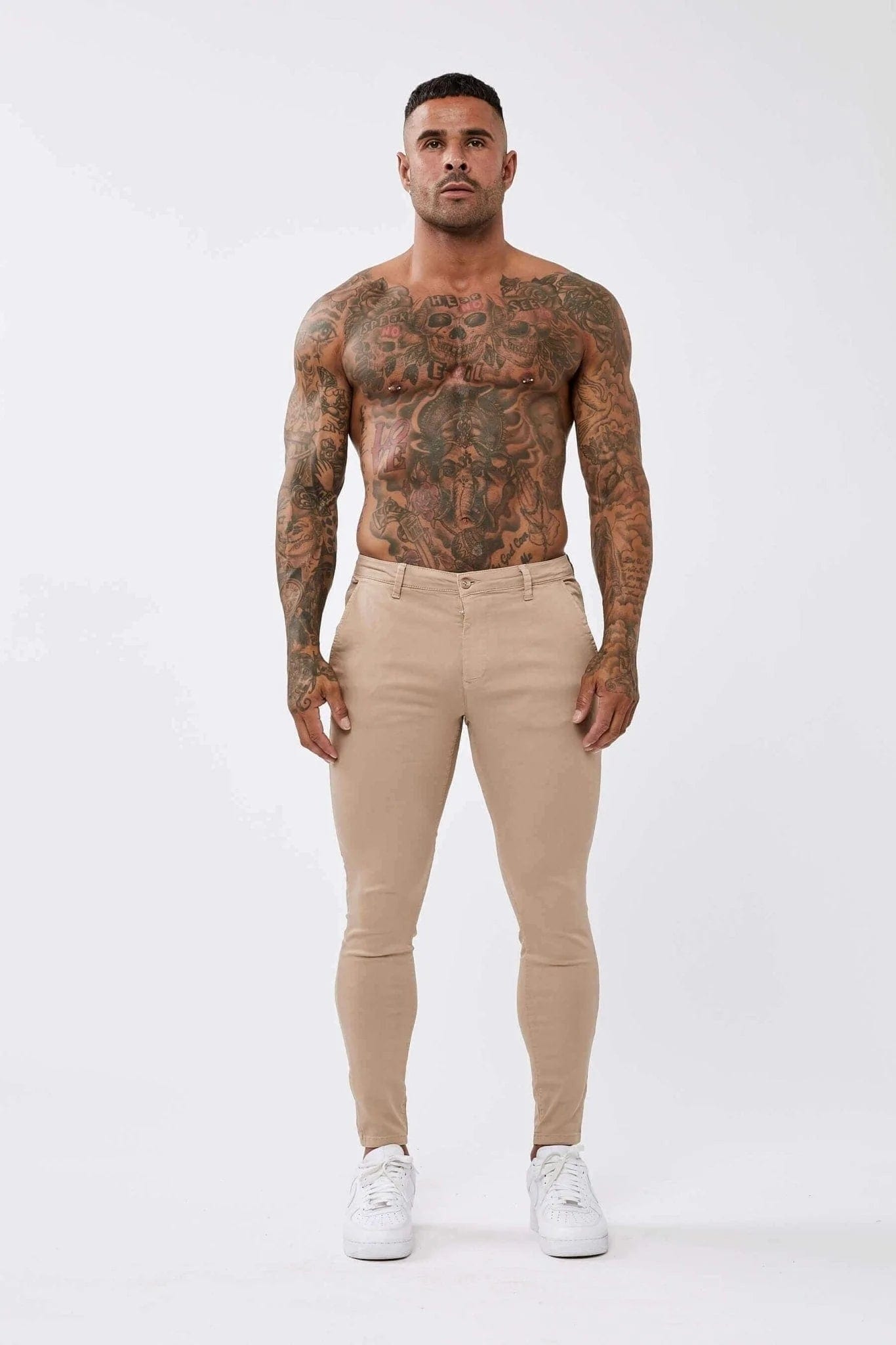 Legend London Trousers STRETCH CHINO BEIGE - SPRAY-ON FIT