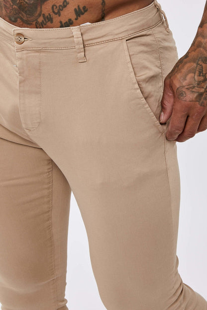 Legend London Trousers STRETCH CHINO BEIGE - SPRAY-ON FIT