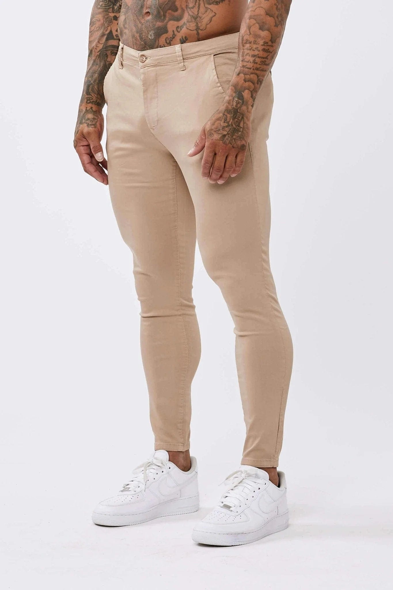 Legend London Trousers STRETCH CHINO BEIGE - SPRAY-ON FIT