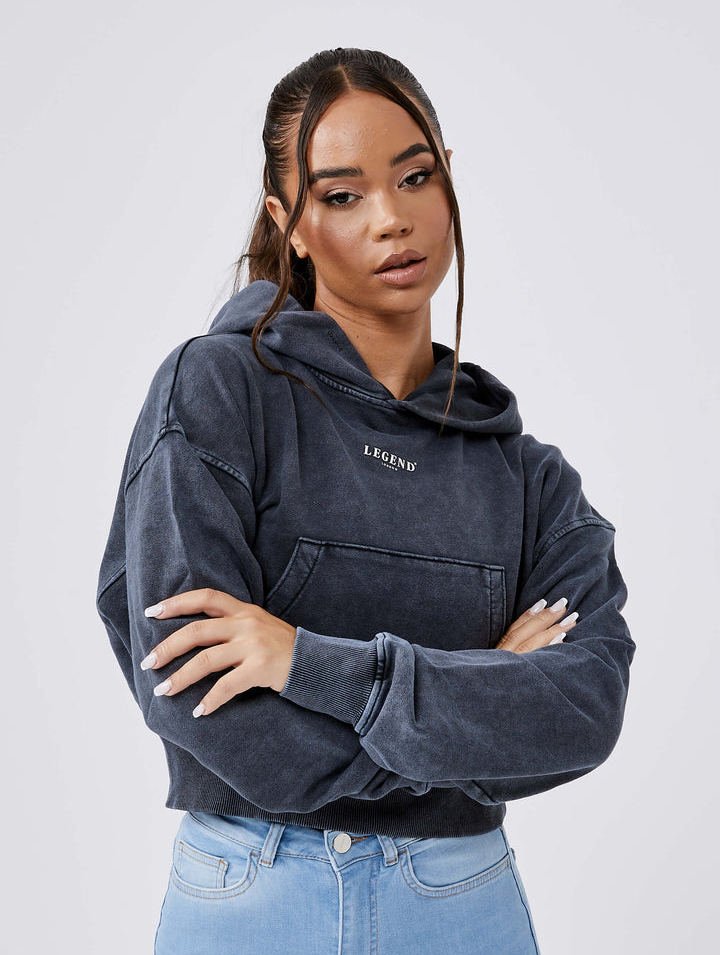 LOGO HOODIE CROPPED - Legend London