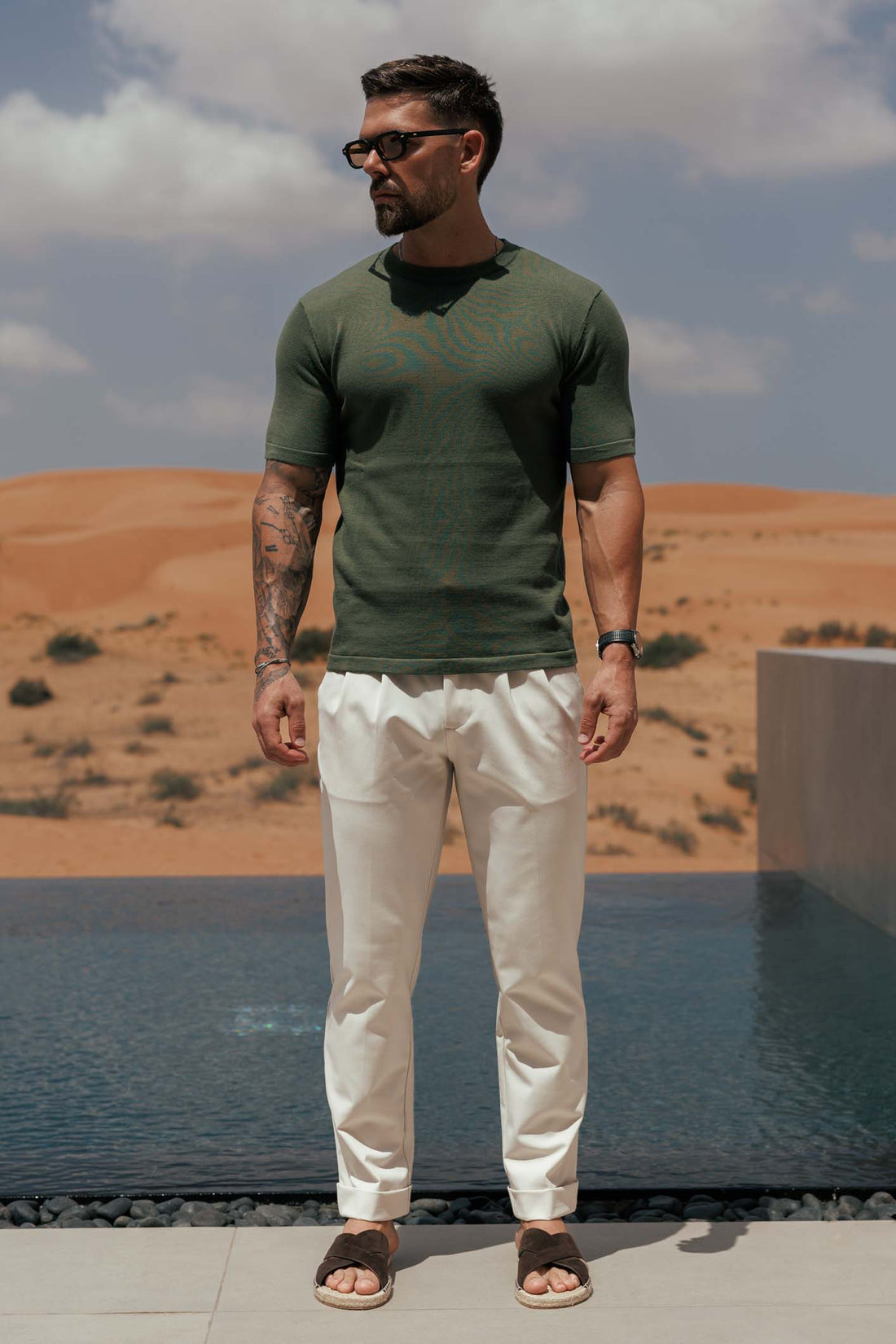 KNIT T-SHIRT - OLIVE