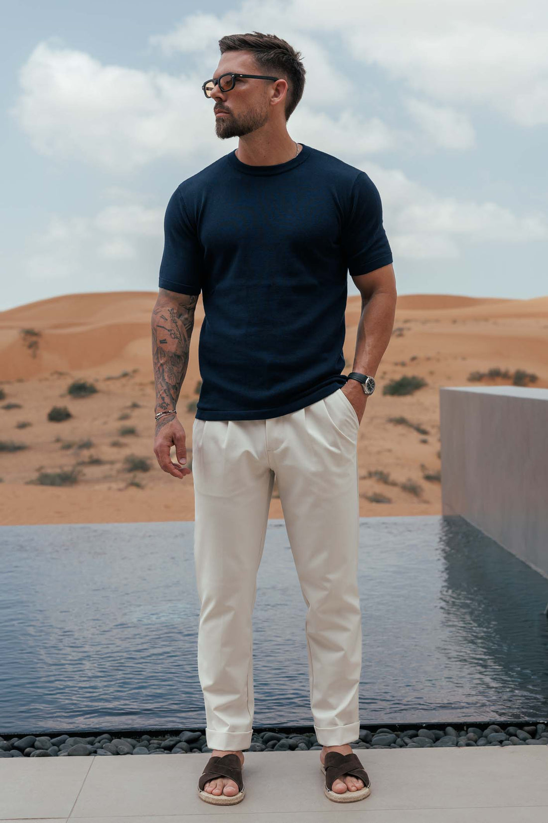KNIT T-SHIRT - NAVY