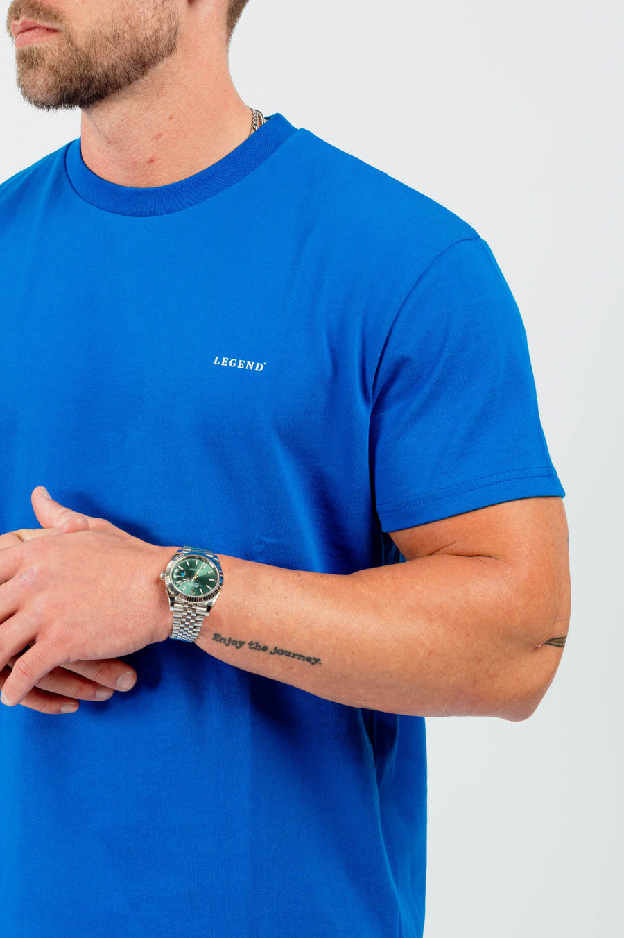 HABER T-SHIRT BASIC MUSCLE T-SHIRT - BLUE