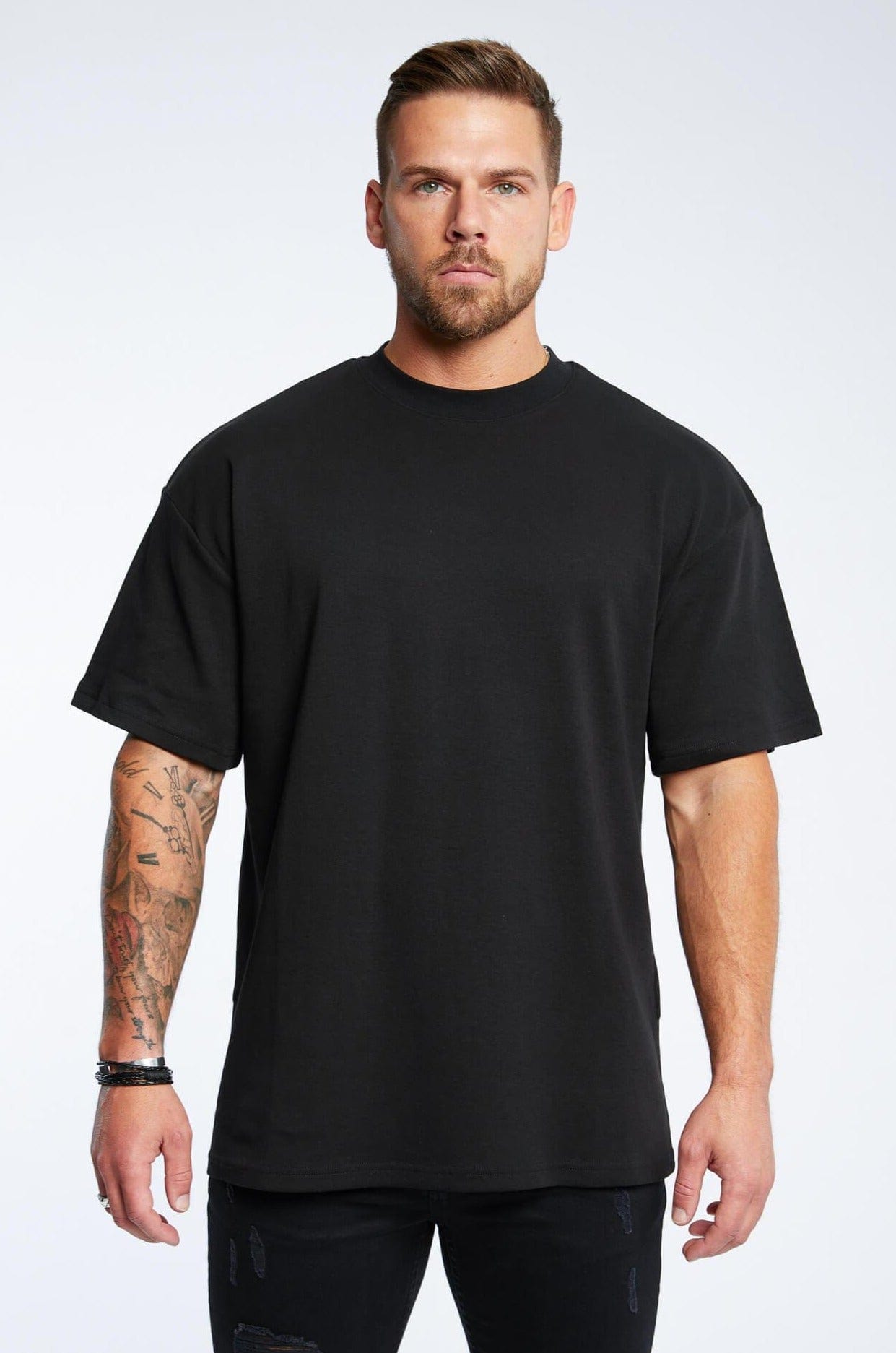 HABER T-SHIRT LEGENDS* BASICS OVERSIZED T-SHIRT - BLACK