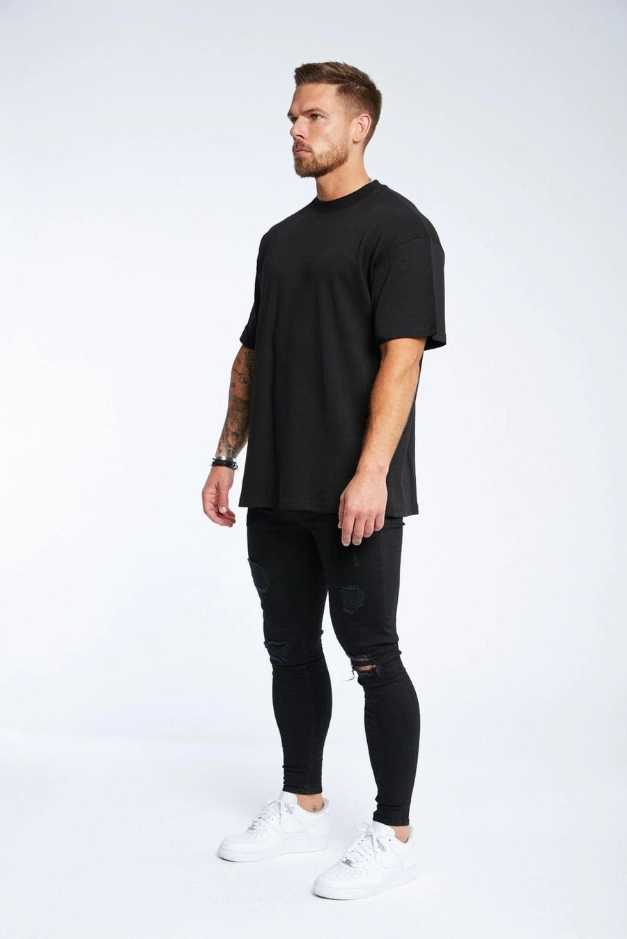HABER T-SHIRT LEGENDS* BASICS OVERSIZED T-SHIRT - BLACK