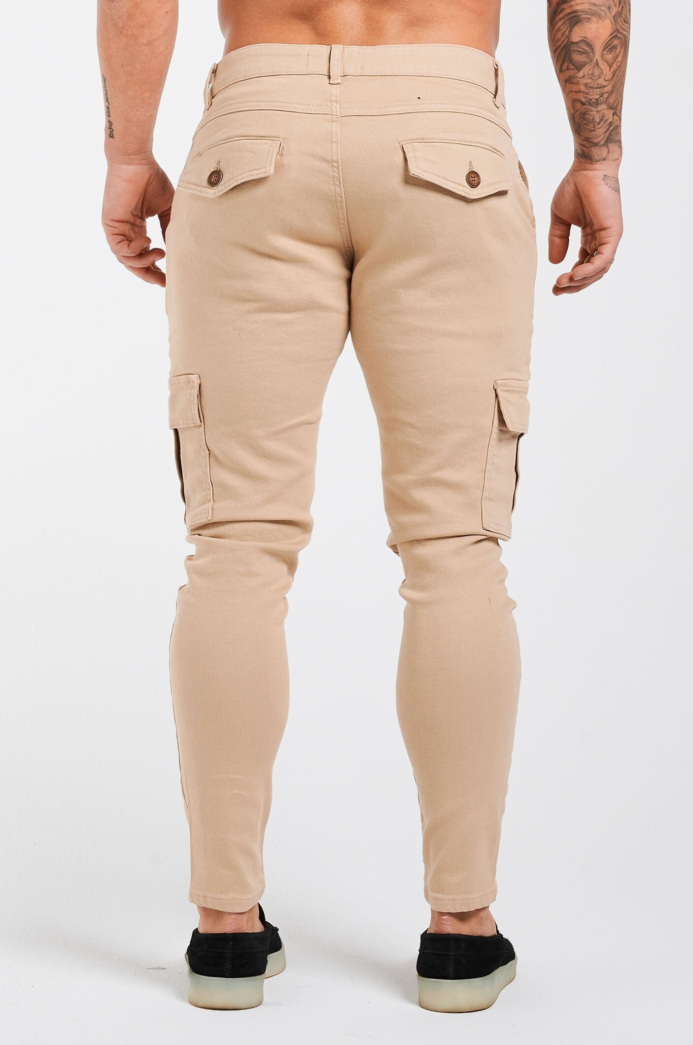 Legend London cargos STRETCH CARGO TROUSERS - BEIGE