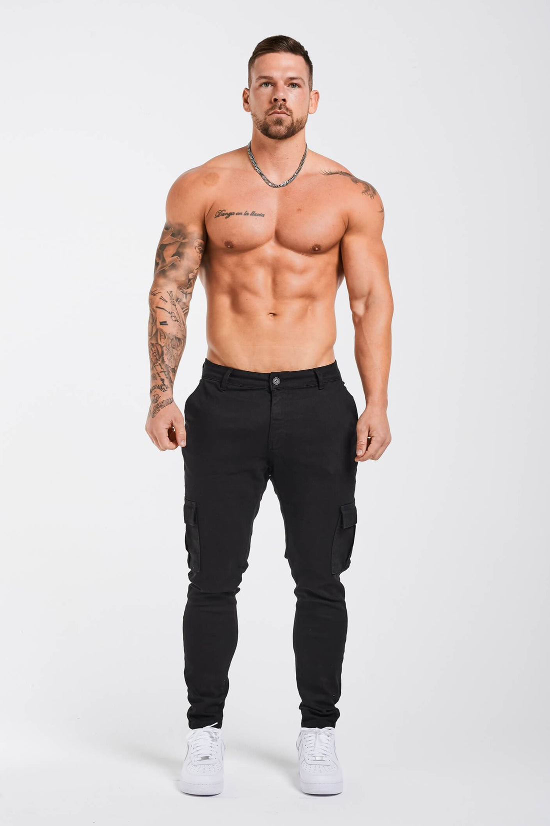 Legend London cargos STRETCH CARGO TROUSERS - BLACK