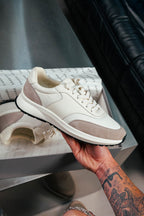 Legend London FOOTWEAR FORMA RUNNER - BEIGE AND WHITE