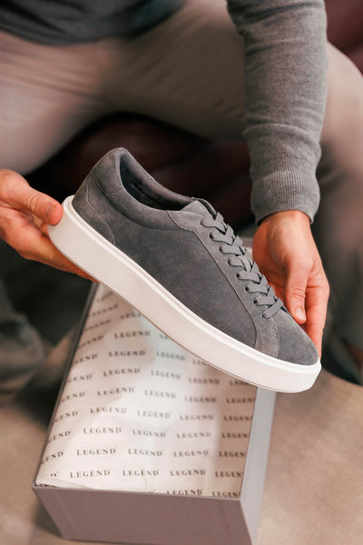 SUEDE TRAINER - DARK GREY