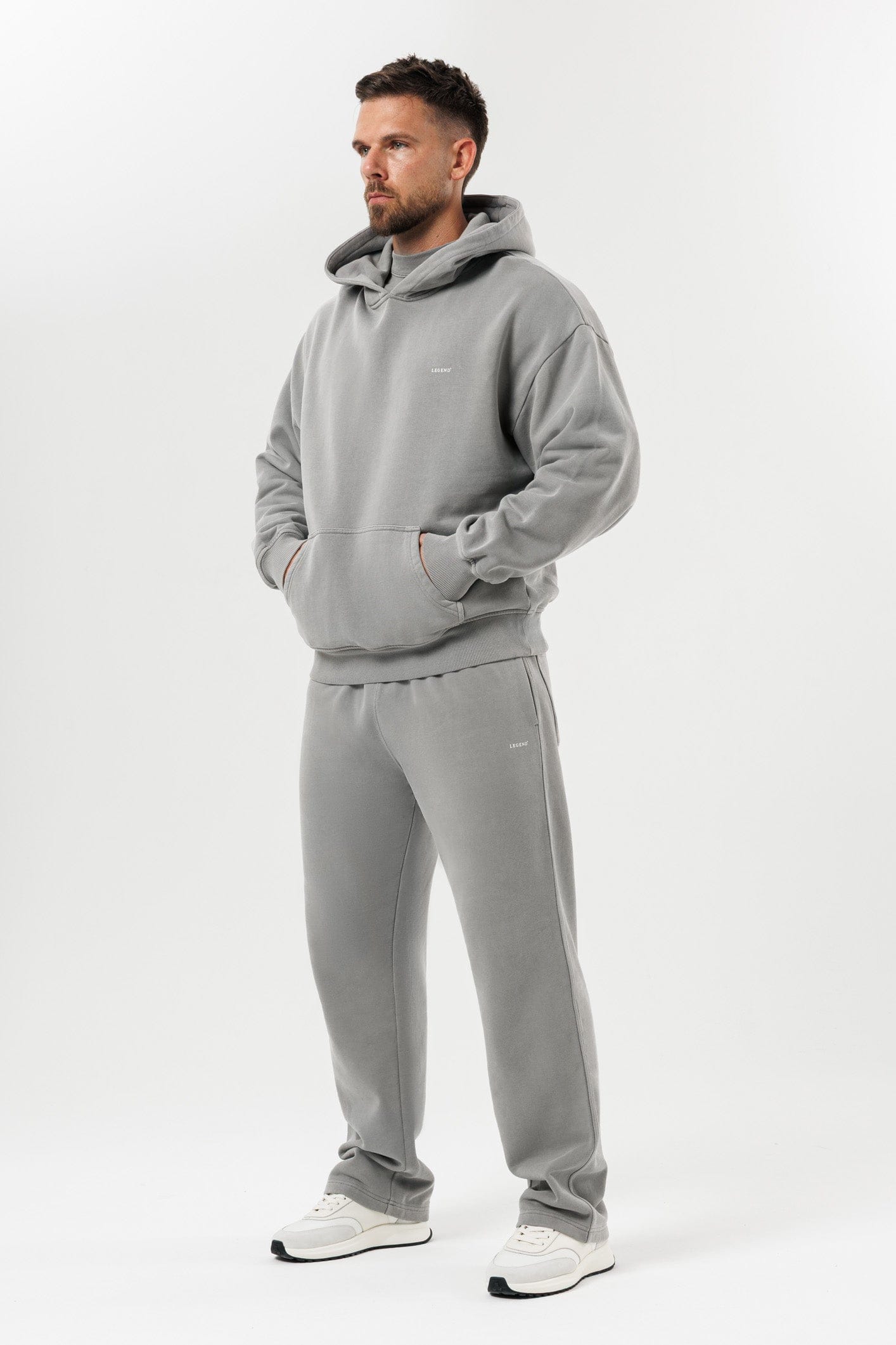 LEGEND LONDON Hoodie HOODIE - WASHED GREY