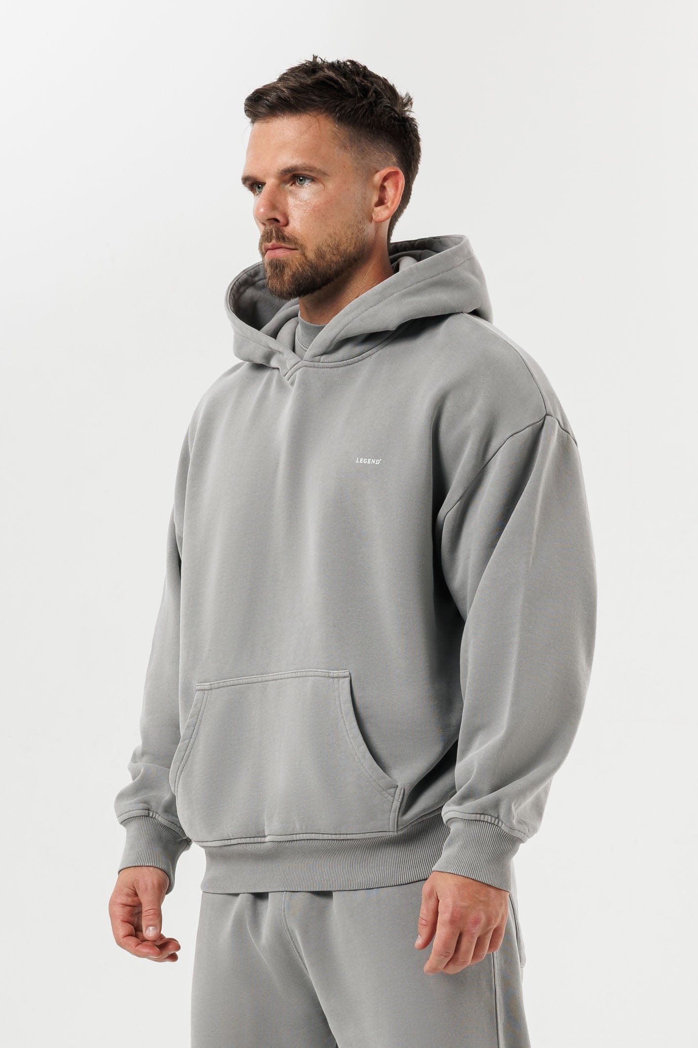 LEGEND LONDON Hoodie HOODIE - WASHED GREY