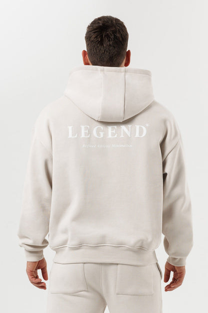 LEGEND LONDON Hoodie - PRINT PRINT HOODIE - BEIGE
