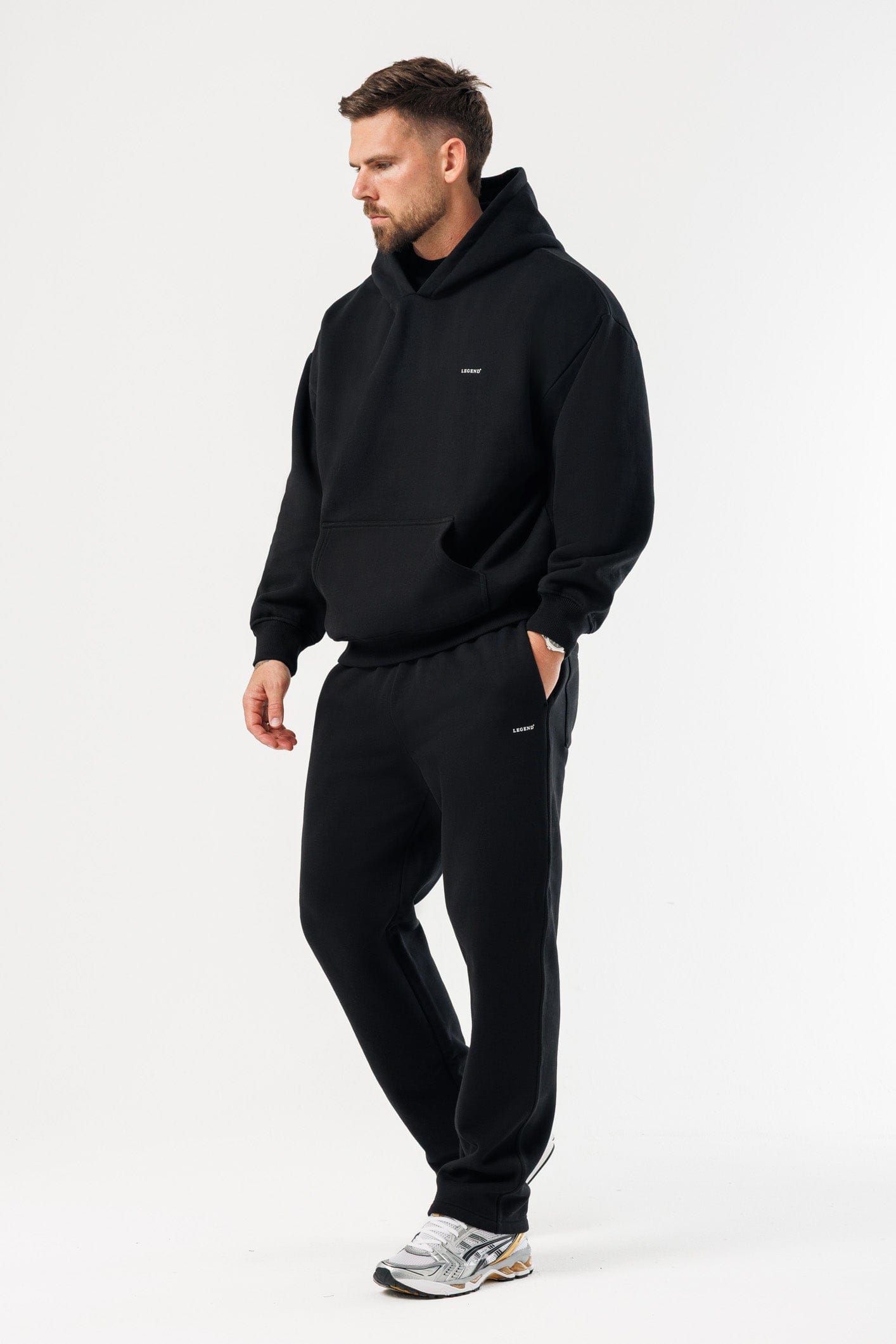 LEGEND LONDON Hoodie - PRINT PRINT HOODIE - BLACK