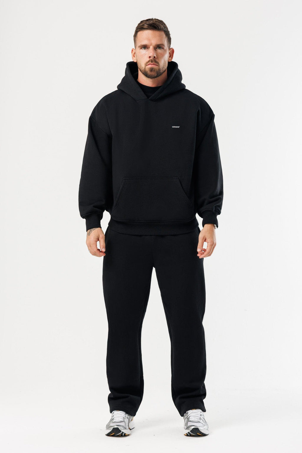 LEGEND LONDON Hoodie - PRINT PRINT HOODIE - BLACK