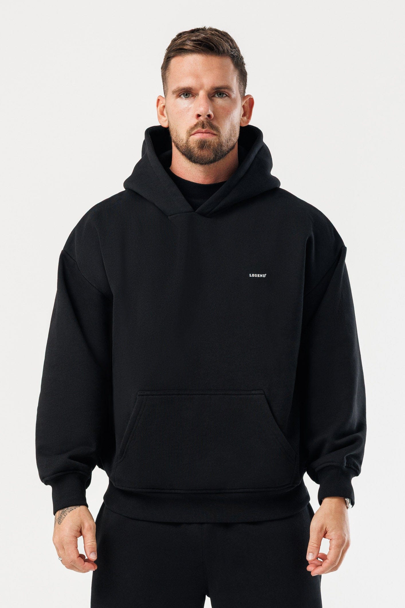 LEGEND LONDON Hoodie - PRINT PRINT HOODIE - BLACK