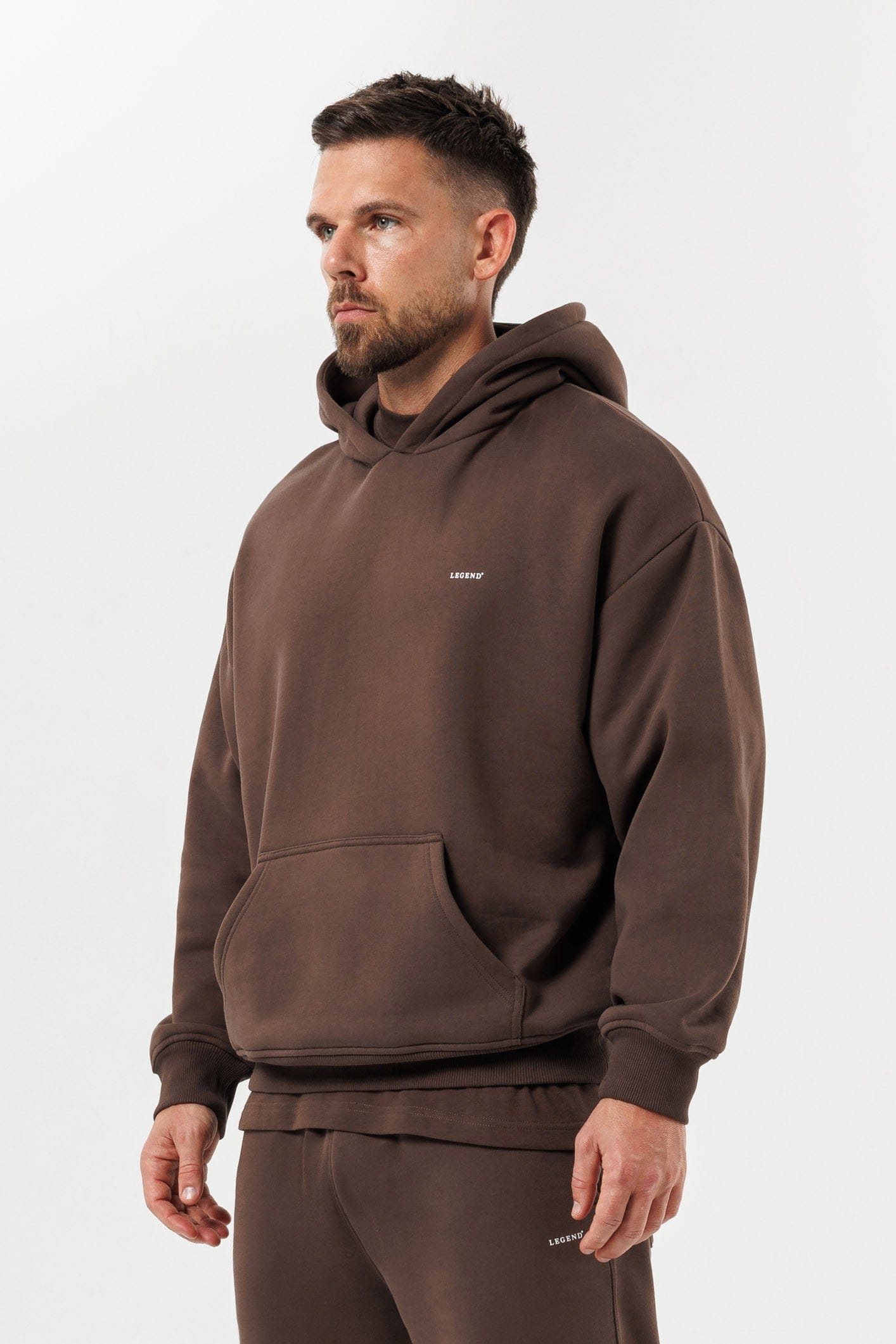 LEGEND LONDON Hoodie - PRINT PRINT HOODIE - BROWN