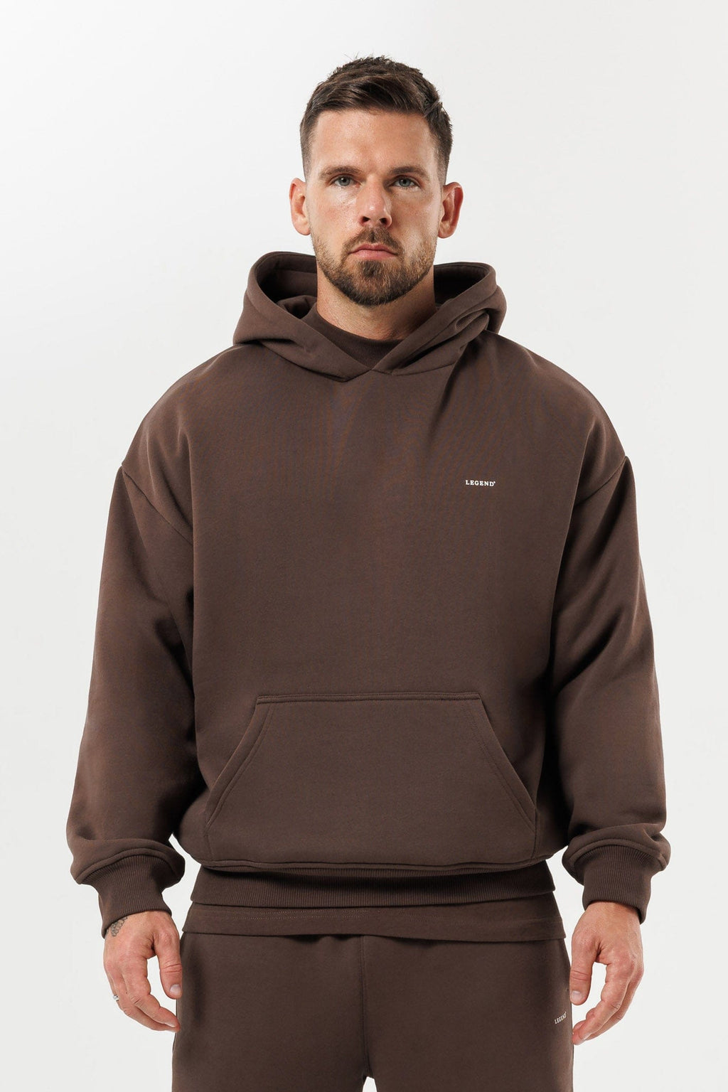 LEGEND LONDON Hoodie - PRINT PRINT HOODIE - BROWN