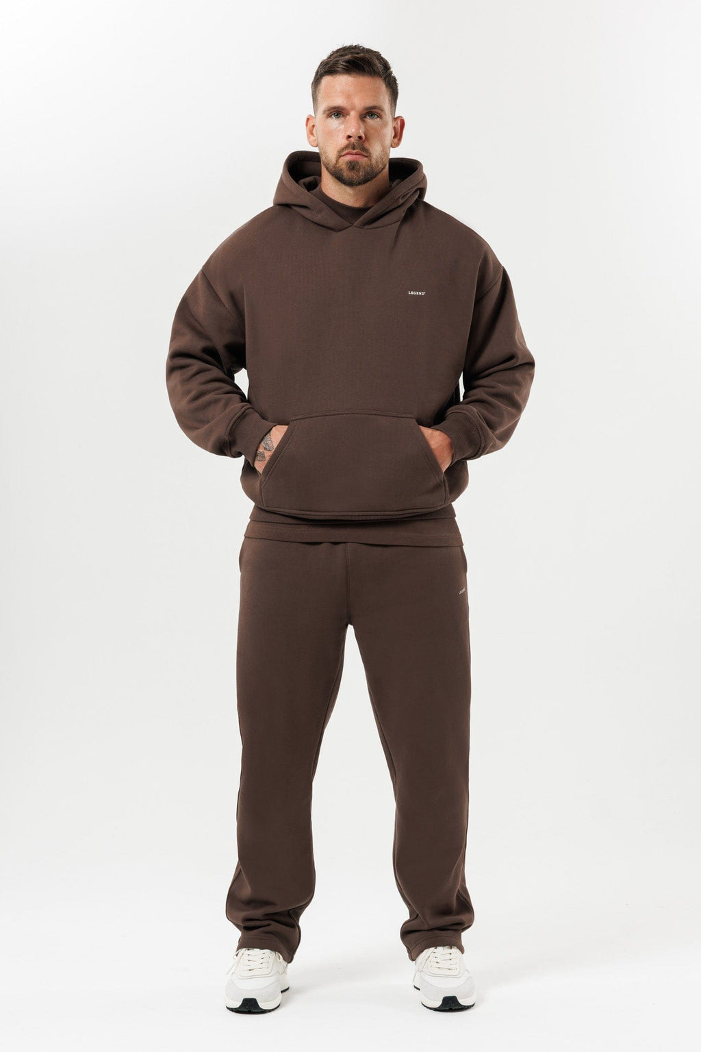 LEGEND LONDON Hoodie - PRINT PRINT HOODIE - BROWN