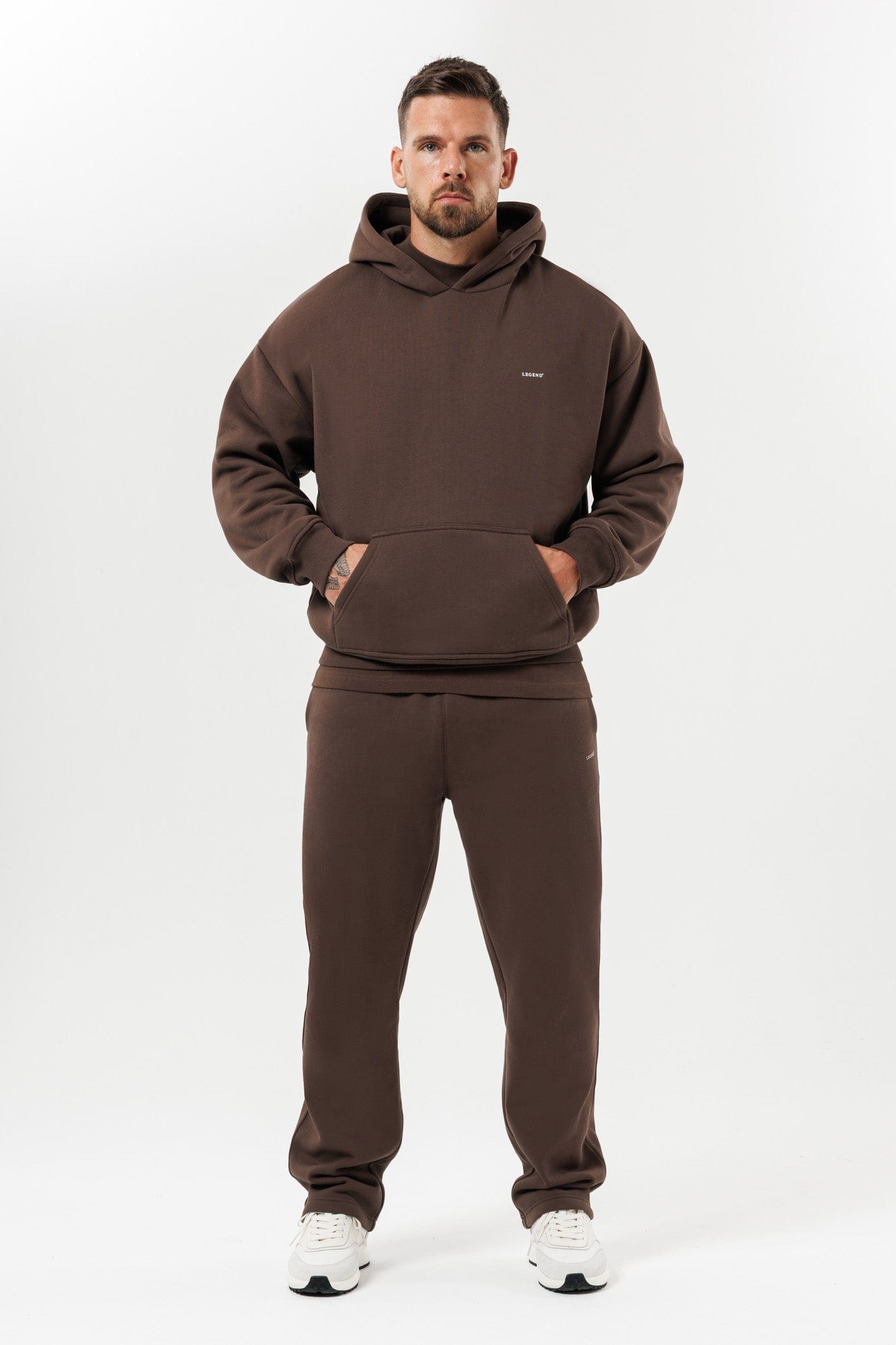 LEGEND LONDON Hoodie - PRINT PRINT HOODIE - BROWN