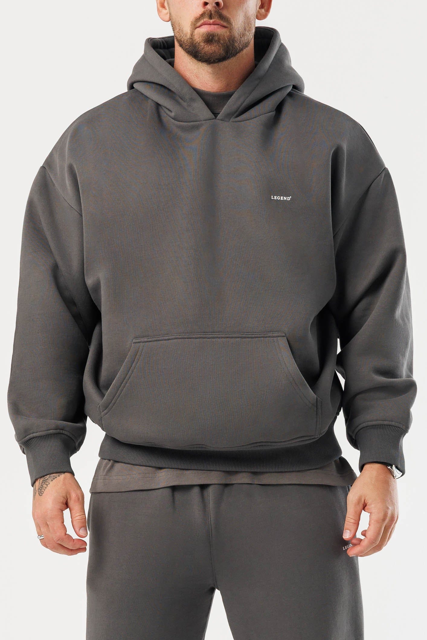 LEGEND LONDON Hoodie - PRINT PRINT HOODIE - DARK GREY