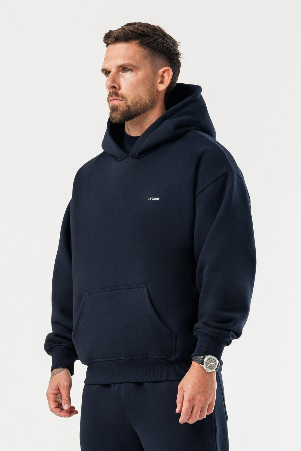 LEGEND LONDON Hoodie - PRINT PRINT HOODIE - NAVY