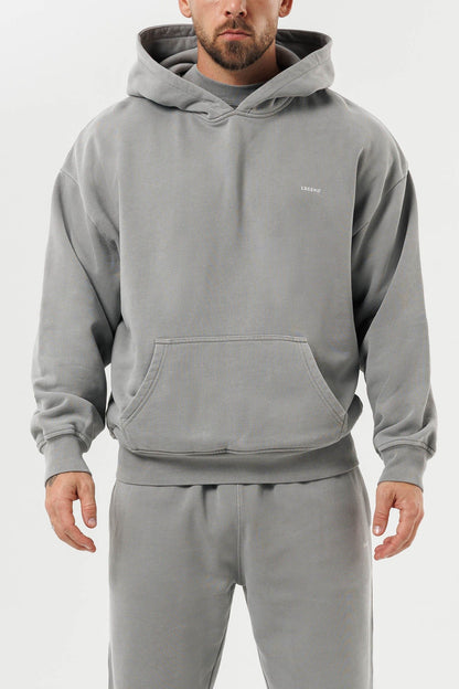 LEGEND LONDON Hoodie - PRINT PRINT HOODIE - WASHED GREY