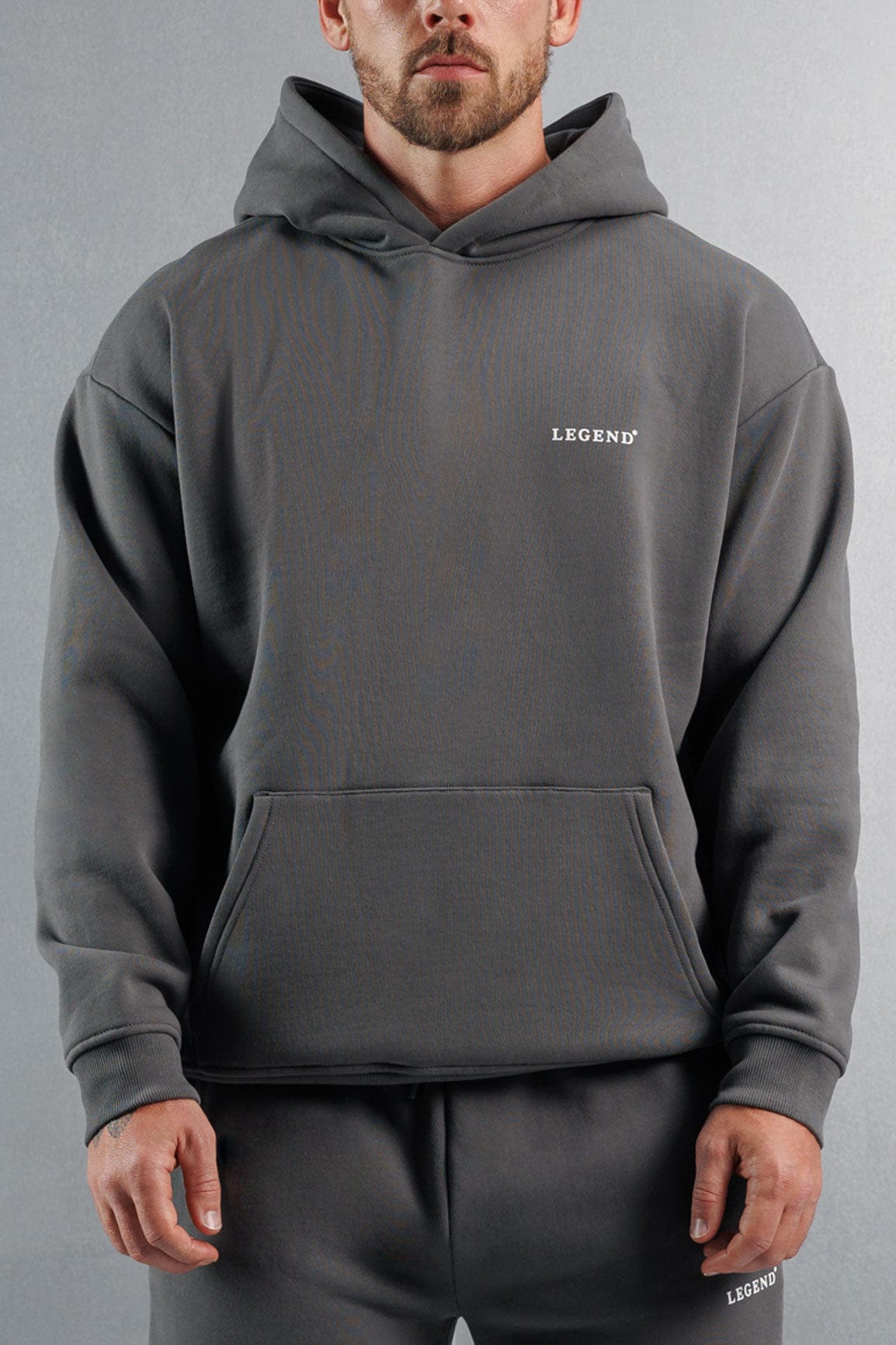 Legend London Hoodie RELAXED HOODIE - DARK GREY