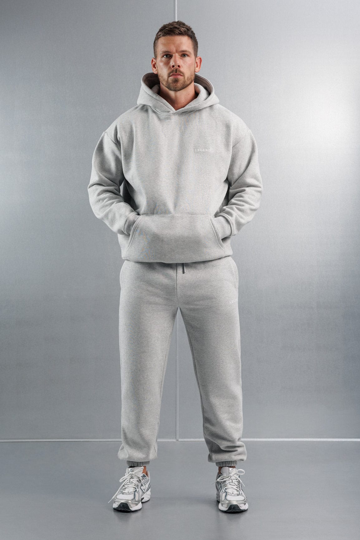 Legend London Hoodie RELAXED HOODIE - GREY MARL
