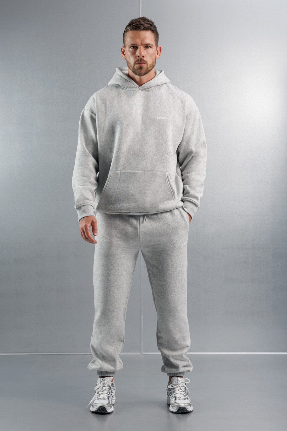 Legend London Hoodie RELAXED HOODIE - GREY MARL