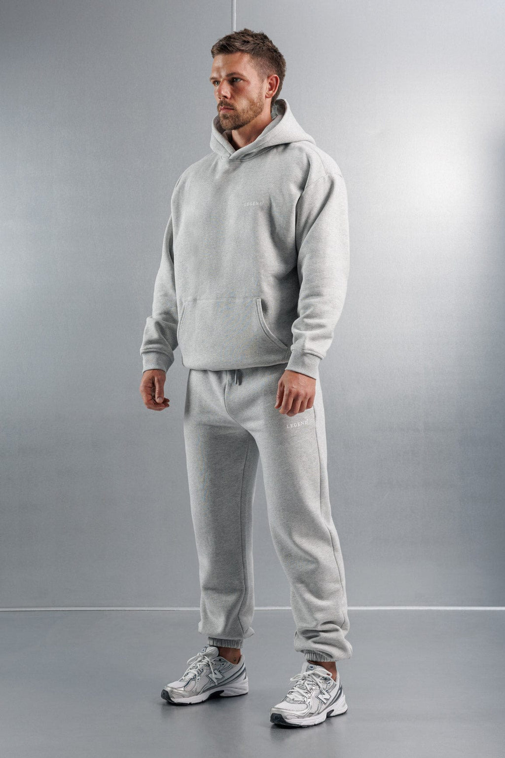 Legend London Hoodie RELAXED HOODIE - GREY MARL