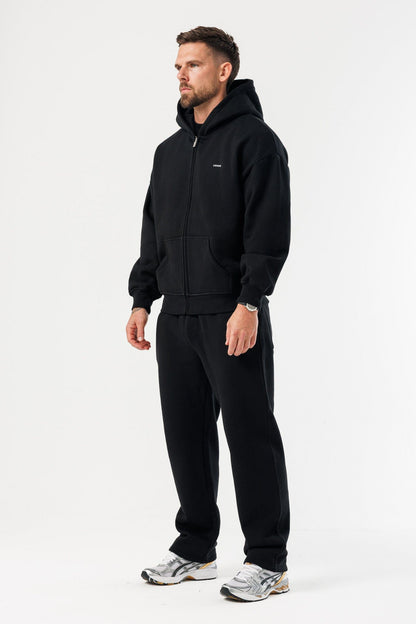 LEGEND LONDON Hoodie - ZIPPED ZIPPED HOODIE - BLACK