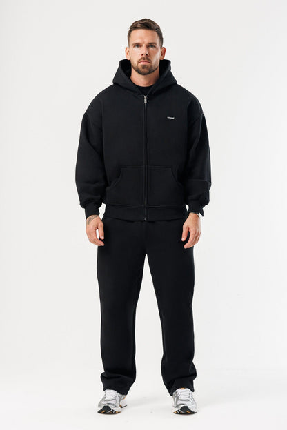 LEGEND LONDON Hoodie - ZIPPED ZIPPED HOODIE - BLACK