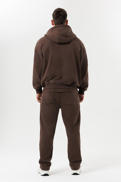 LEGEND LONDON Hoodie - ZIPPED ZIPPED HOODIE - BROWN