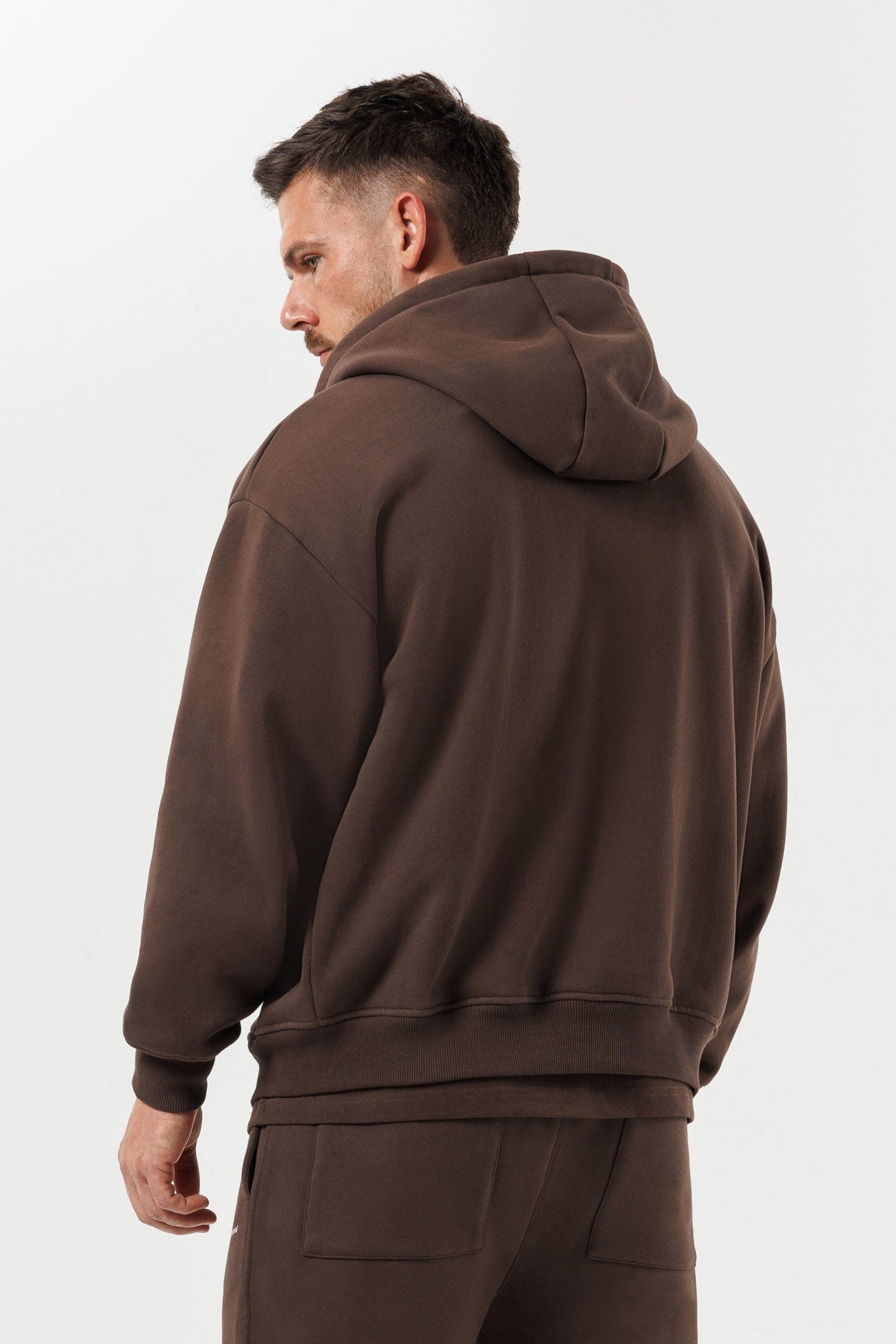 LEGEND LONDON Hoodie - ZIPPED ZIPPED HOODIE - BROWN