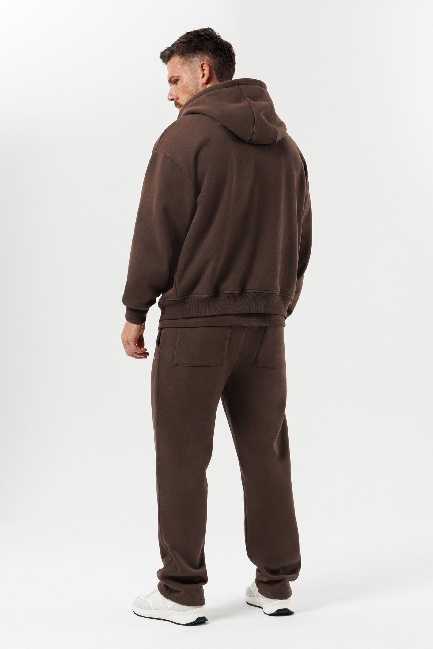 LEGEND LONDON Hoodie - ZIPPED ZIPPED HOODIE - BROWN