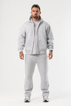 LEGEND LONDON Hoodie - ZIPPED ZIPPED HOODIE - GREY MARL