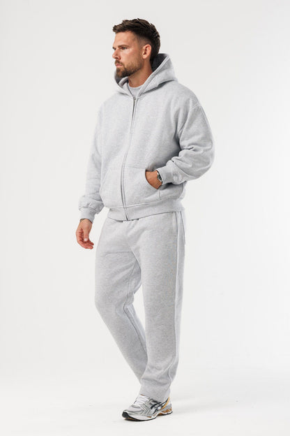LEGEND LONDON Hoodie - ZIPPED ZIPPED HOODIE - GREY MARL