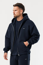 LEGEND LONDON Hoodie - ZIPPED ZIPPED HOODIE - NAVY