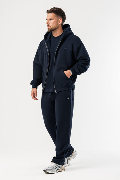 LEGEND LONDON Hoodie - ZIPPED ZIPPED HOODIE - NAVY