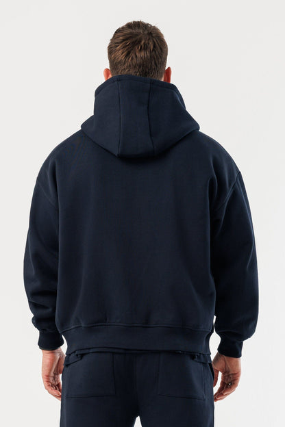 LEGEND LONDON Hoodie - ZIPPED ZIPPED HOODIE - NAVY