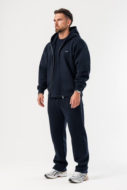 LEGEND LONDON Hoodie - ZIPPED ZIPPED HOODIE - NAVY
