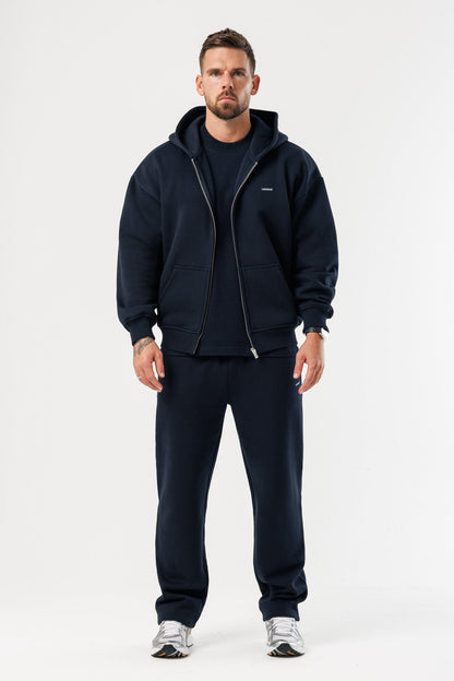 LEGEND LONDON Hoodie - ZIPPED ZIPPED HOODIE - NAVY