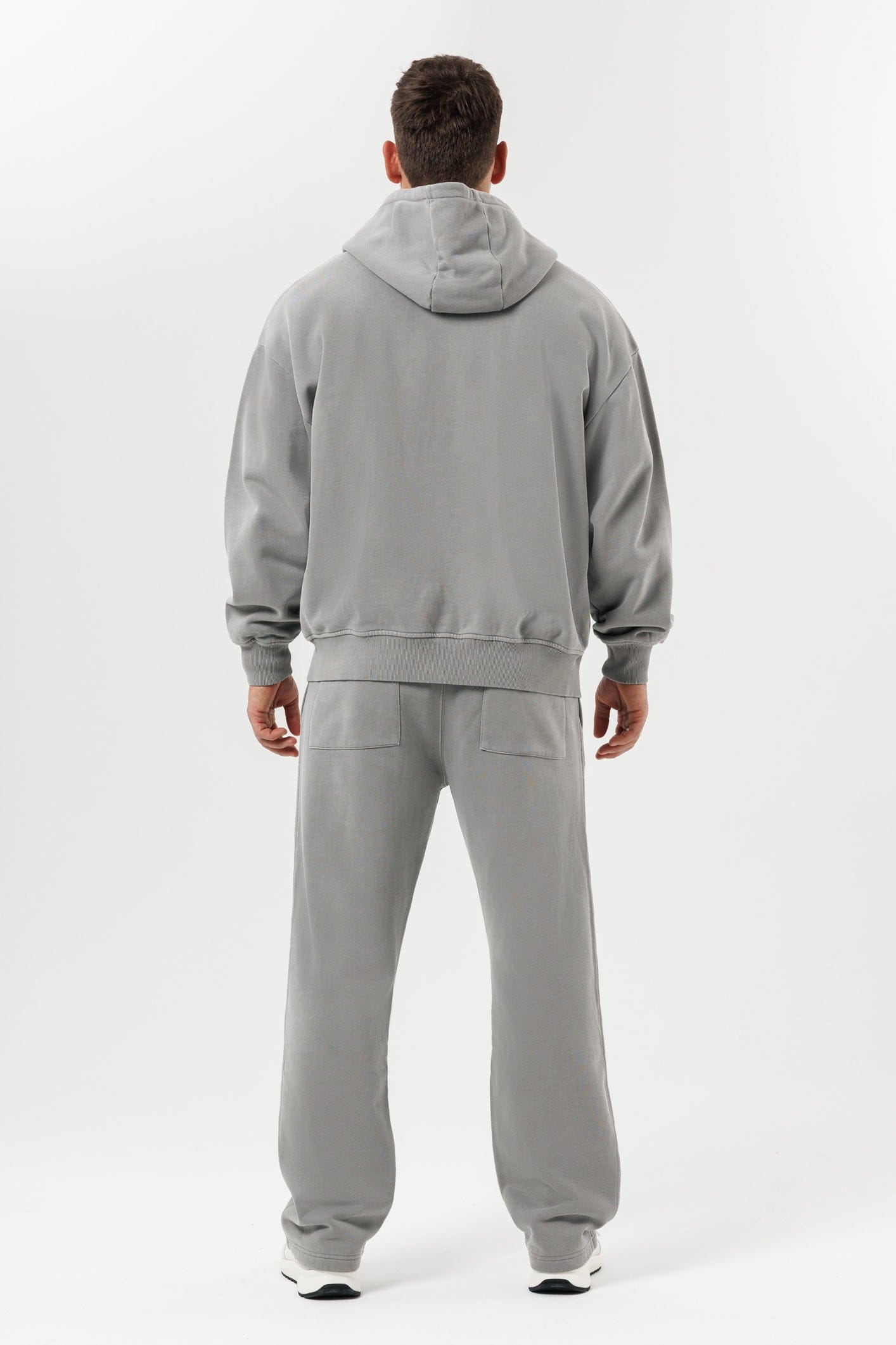 LEGEND LONDON Hoodie - ZIPPED ZIPPED HOODIE - WASHED GREY