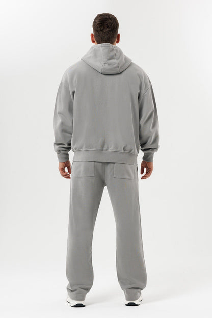 LEGEND LONDON Hoodie - ZIPPED ZIPPED HOODIE - WASHED GREY