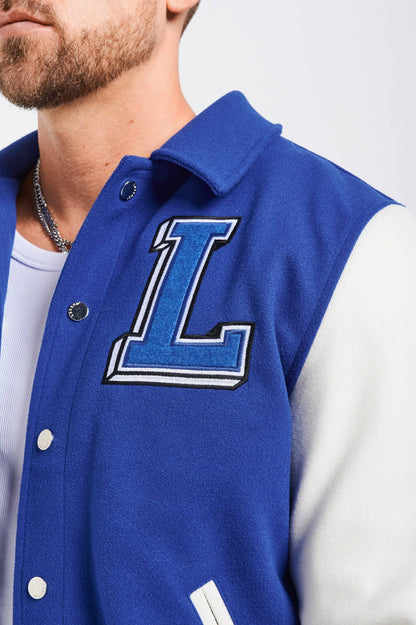 Legend London Jackets ANGELS VARSITY JACKET - BLUE AND WHITE