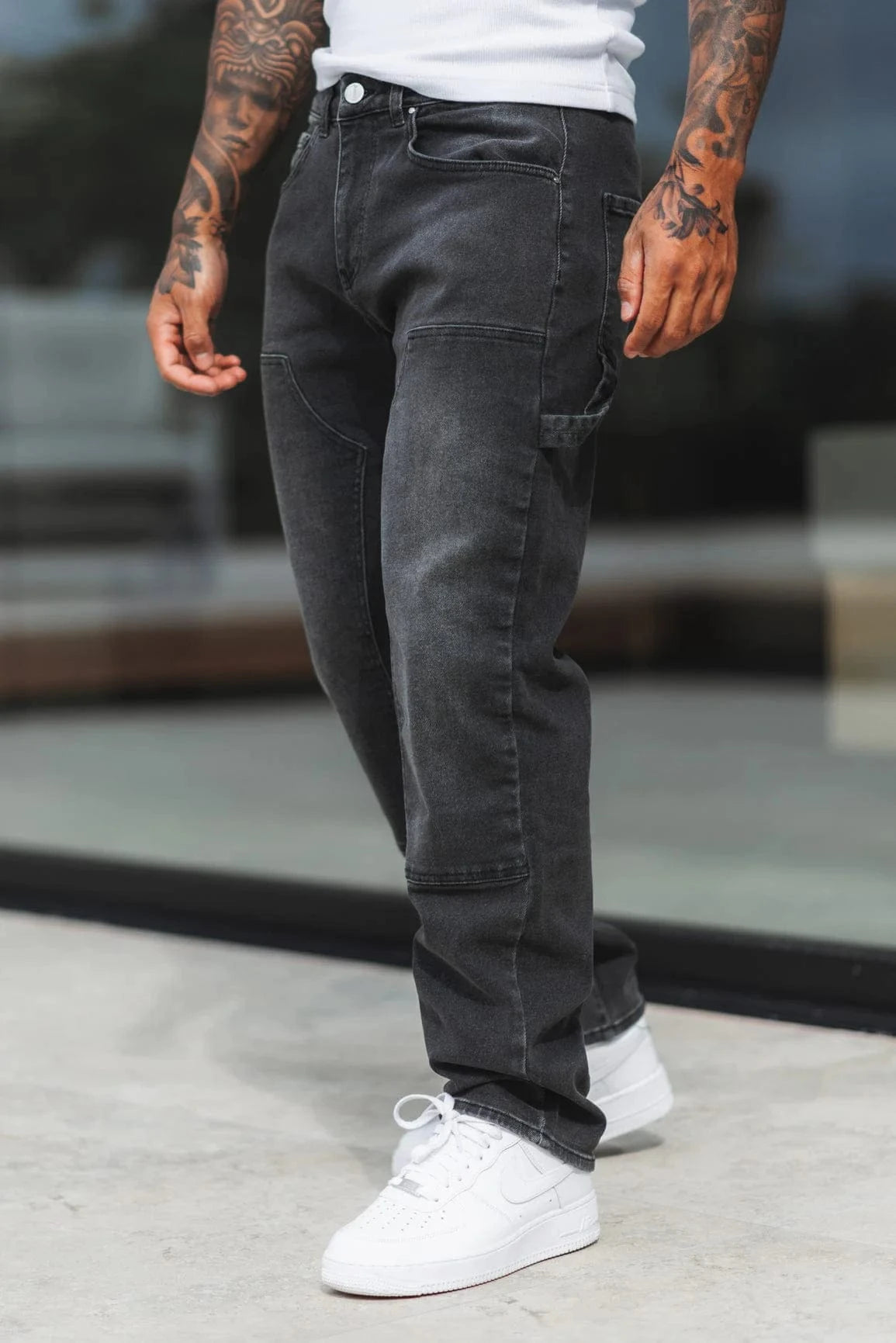 Legend London Jeans 28 / WASHED GREY CARPENTER JEANS