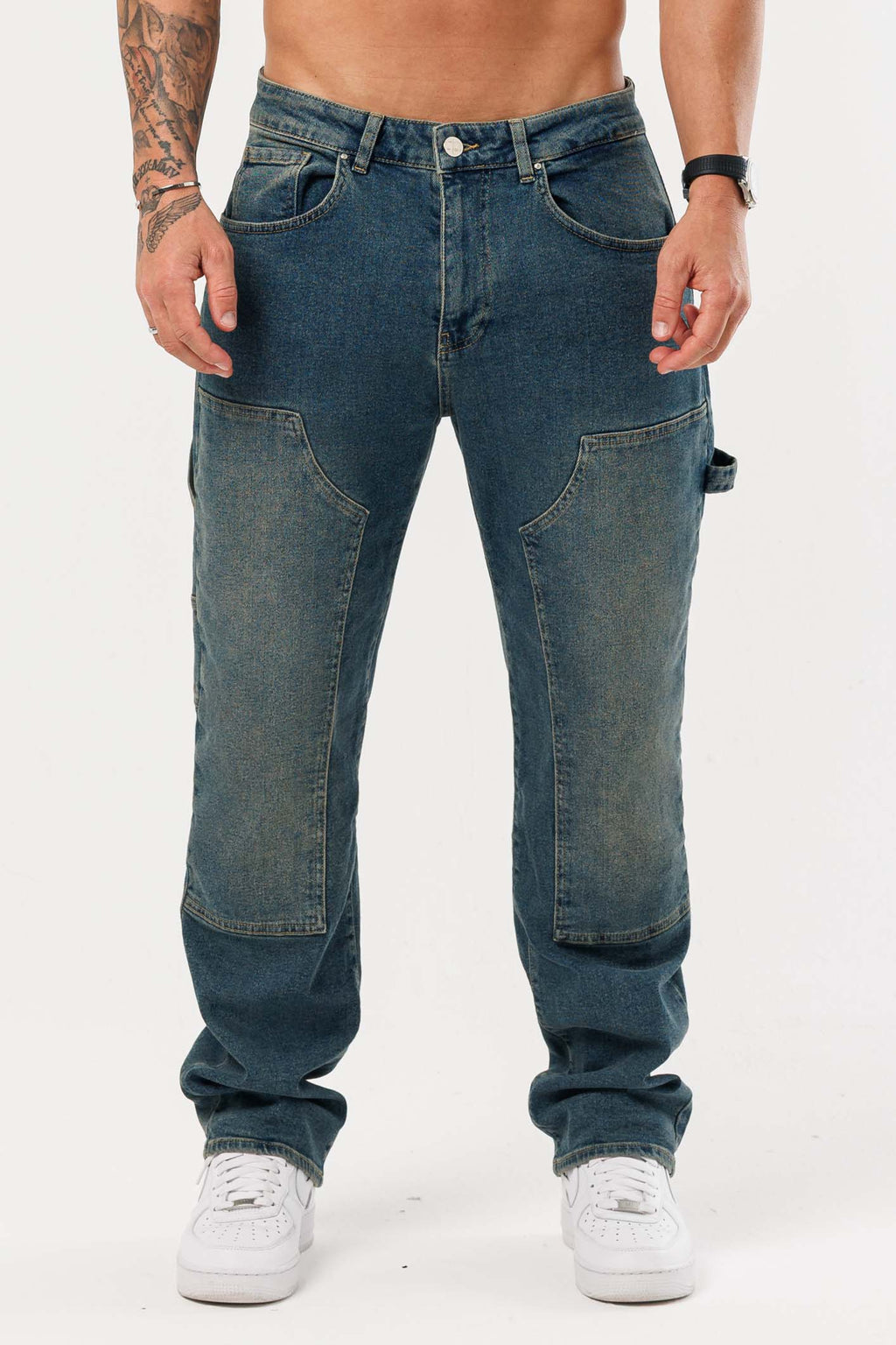 Legend London Jeans - Carpenter CARPENTER JEANS - WASHED STONE BLUE