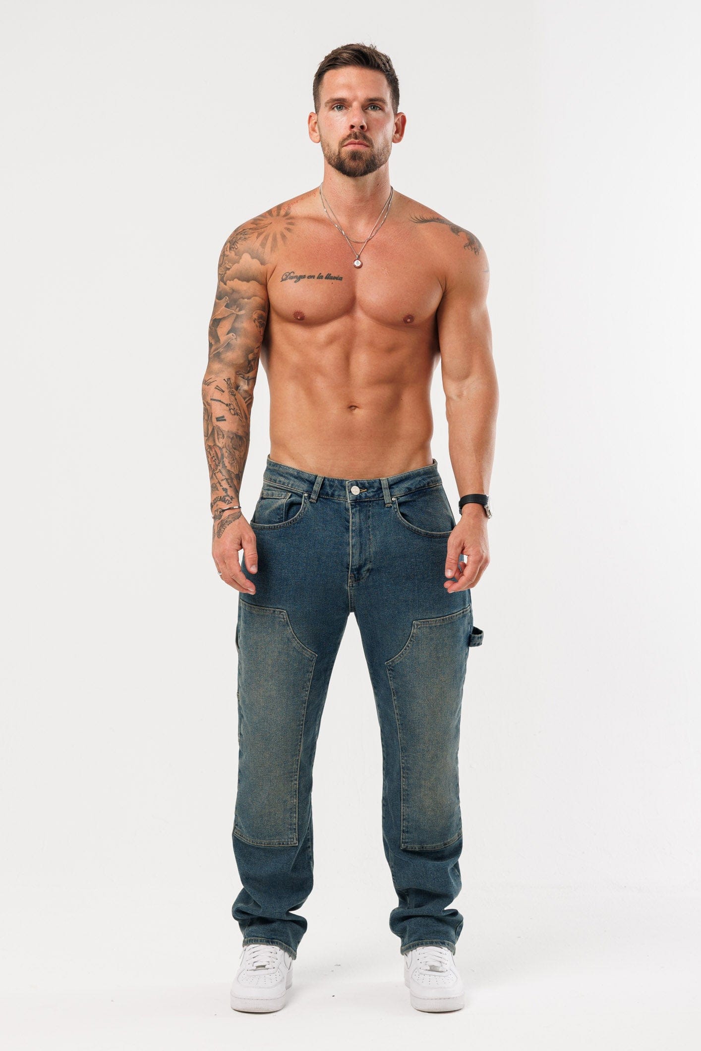 Legend London Jeans - Carpenter CARPENTER JEANS - WASHED STONE BLUE