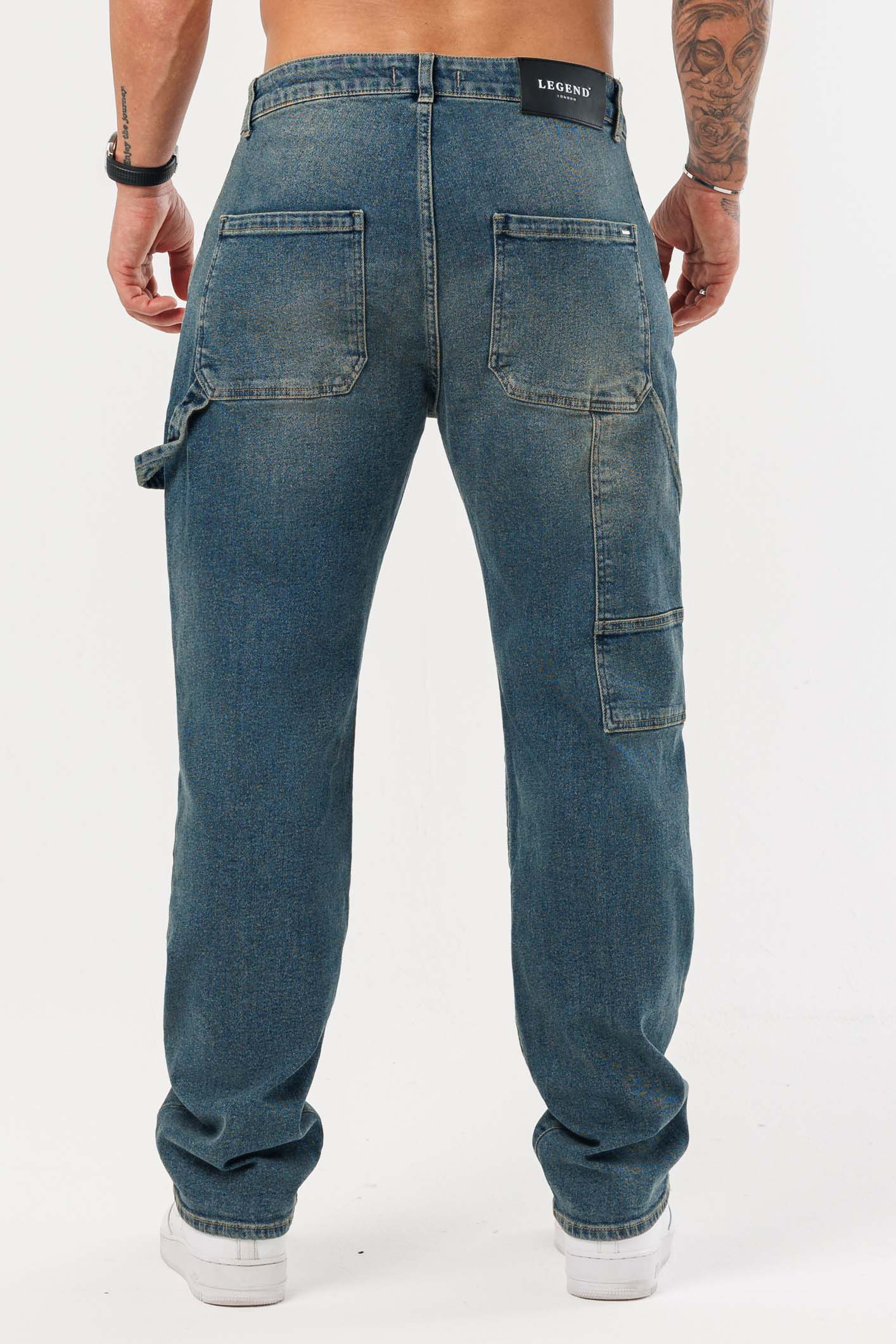 Legend London Jeans - Carpenter CARPENTER JEANS - WASHED STONE BLUE